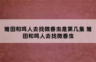 雏田和鸣人去找微香虫是第几集 雏田和鸣人去找微香虫